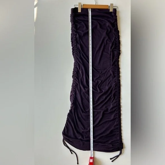 Aritzia Wilfred Free Savita Side Tie Ruched Skirt purple plum medium dress - Picture 2 of 6